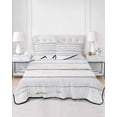 thumbnail image 2 of Twin Quilt Bedding Set, White Wood Grain Reversible Summer Quilt 3 Pieces, Vintage Farmhouse Wooden Board Lightweight Bedspreads Coverlets with 2 Pillow Shams for All Seasons, 2 of 5