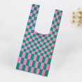 thumbnail image 4 of Grid Pattern Lady Shoulder Bag Handbag Hand Bag Women Underarm Bag Totes Pink Green, 4 of 8
