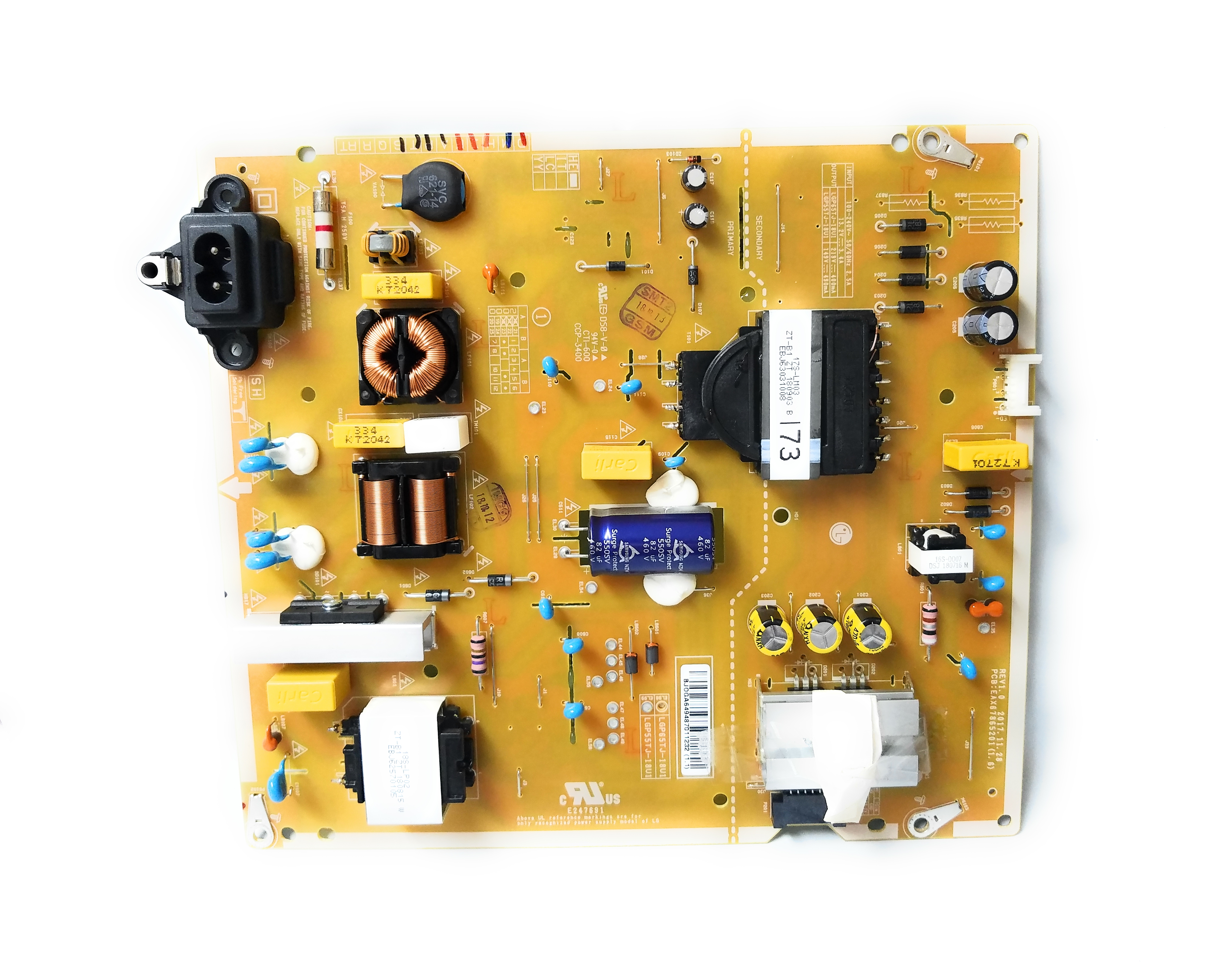 LG Power Supply Board LGP55TJ18U1, EAX67865201, E247691, For