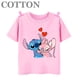 thumbnail image 3 of Marca Disney Stitch Anime Verano Múltiples Moda Algodón Camisetas para Niños Cuello Redondo Casual Manga Corta Ropa para Niños Tee Tops, 3 of 5