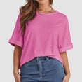 thumbnail image 6 of Letdown Summer Shirts 2026 Womens Solid Color T Shirts for Women Loose Oversized Tops Basic Tee Crew Neck Drop Shoulder Casual Relaxed Fit Top, 6 of 8
