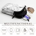 thumbnail image 5 of SEANATIVE Neoprene Eyewear Pouch Zipper Glasses Case Shockproof Anti-Scratch Eyeglasses Case Lightweight Women Men Sunglasses Holder Bag for Outdoor Office Travel, White Marble Black Crack, 5 of 7