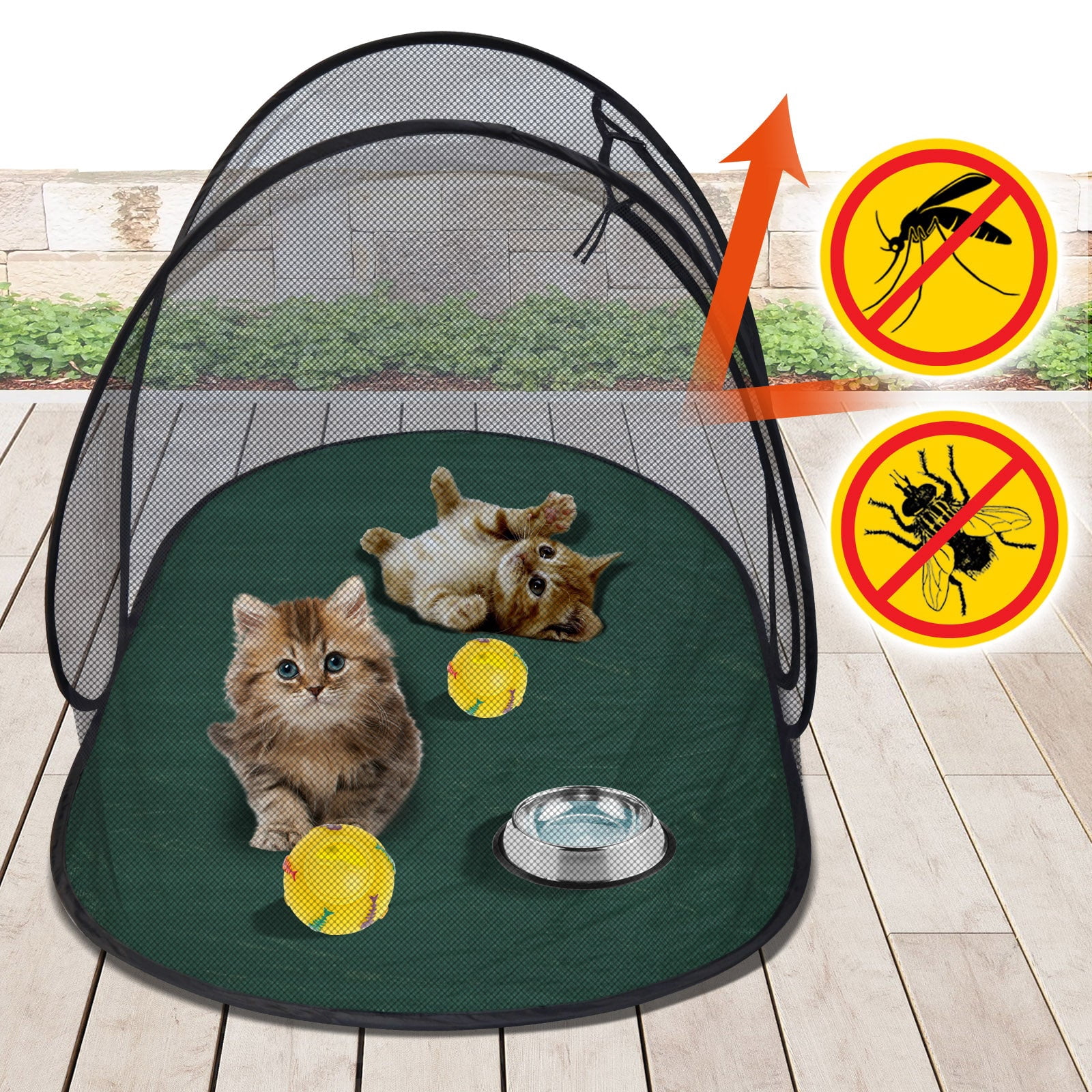 SUNRISEUMBRELLA Pet Fun House Cat Dog Playpen Portable Exercise Tent with Carry Bag 189x90x78cm(74.4"x35.5"x31")