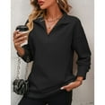 thumbnail image 4 of SWSMCLT Women's Half Zip Sweatshirt Thermal Long Sleeve High Neck Polar Fleece Sweat Shirt Zip Top Fall Fashion Black X-Large, 4 of 4