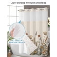 thumbnail image 4 of No Hook Shower Curtains with Snap-in Liner Set, Pastoral Botanical Waterproof Hotel Style Bathroom Shower Curtain, Farmhouse Floral Rustic Breathable Mesh Top Window Bath Curtains 72''x84'', 4 of 6