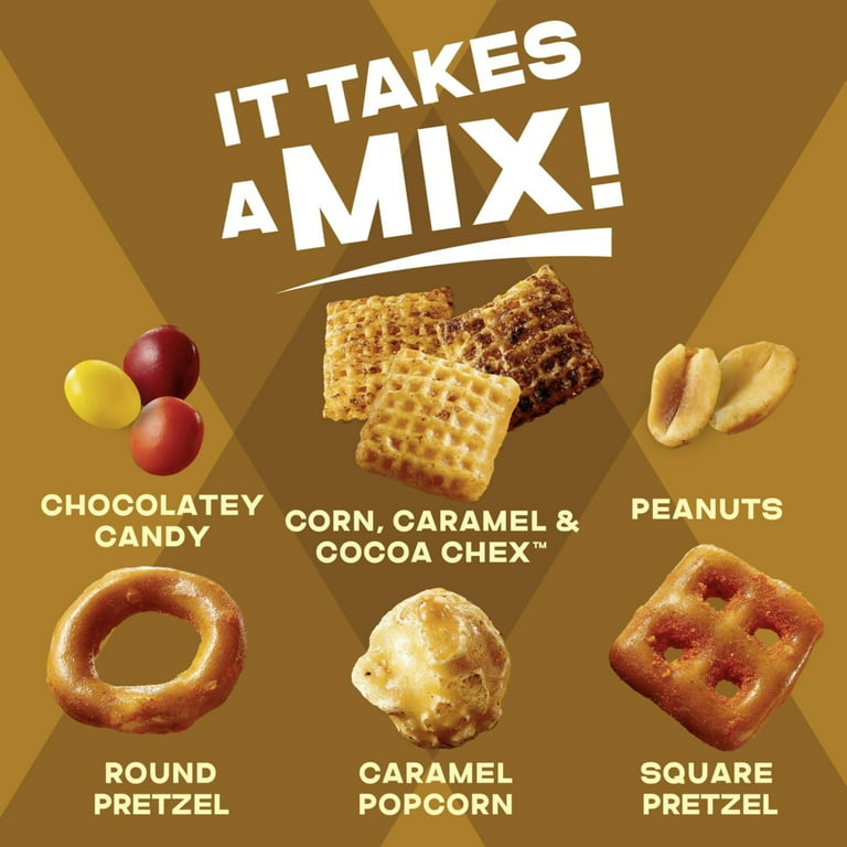 8 pack) Chex Mix Turtle Snack Mix, Indulgent Snacks, Family Size