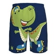 thumbnail image 6 of Disketp Men'S Swim Trunks Hawaiian Breathable Surf Beach Swimsuits Mesh Lining Beach Shorts With Pockets-Dino Playing Roller Skate,Cartoon Dinosaurs, 6 of 9