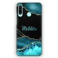 thumbnail image 1 of Personalised Oppo Phone Hard Case with Stylish Name on Turquoise Swirl Marble,iPhone 14 Pro Max, 1 of 5