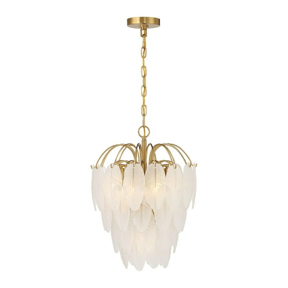 Warm Brass Five Light Chandelier from the Boa Collection
