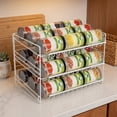 thumbnail image 5 of Mainstays 3-Tier Can Organizer Dispenser Rack, Powder-Coated Steel Can Storage Organizer for Kitchen Pantry, White, 5 of 13