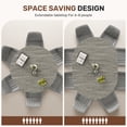 thumbnail image 5 of Hawsaiy Extendable Round to Oval Dining Table Set for 4–6, Space-Saving Wooden Table with Hidden Storage, Expandable Dining Table with Upholstered Chairs(Gray Table+4 Dark Gray Chairs), 5 of 10