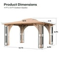 thumbnail image 3 of LAUSAINT HOME Patio Gazebo 13'x11',Heavy Duty Gazebos Shelter Party Tent with Double Roofs, Mosquito Nettings for Backyard, Garden, Lawn,(Khaki), 3 of 11