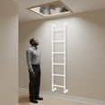 thumbnail image 4 of White, 6 Steps-71in Wall/Floor-Mounted Bunk Bed Ladder | Basement Window Well Egress Exit L-Adder | Metal Step Ladder for RV Attic Bunk Bed | Loft Steps for Dorm Beds, 4 of 20