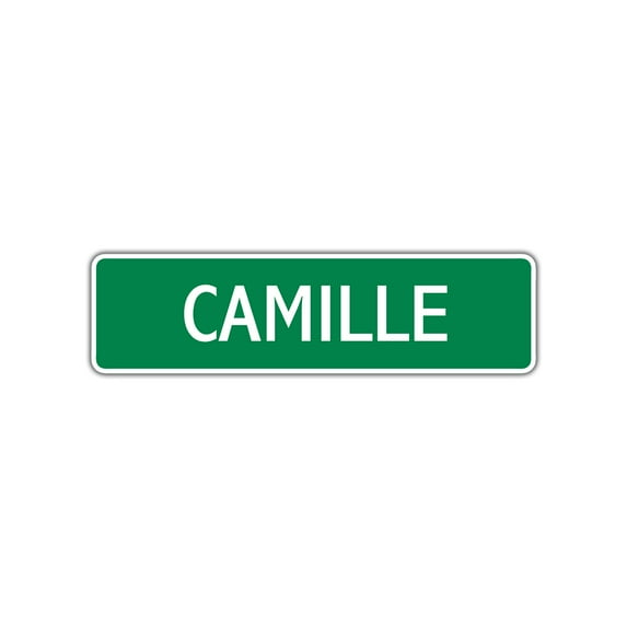 Camille Girls Children Name Letter Printed Label Indoor Outdoor Wall Plaque Decoration Aluminum Sign 4"x18"