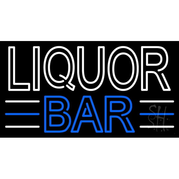 Liquor Bar 3 LED Neon Sign 13 x 24 - inches, Clear Edge Cut Acrylic Backing, with Dimmer - Bright and Premium built indoor LED Neon Sign for Bar decor.