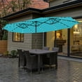 thumbnail image 3 of YYAo Outdoor Garden Umbrella,Market Umbrella,15 Feet Twin Patio Umbrella with 48 Solar LED Lights-Turquoise, 3 of 11