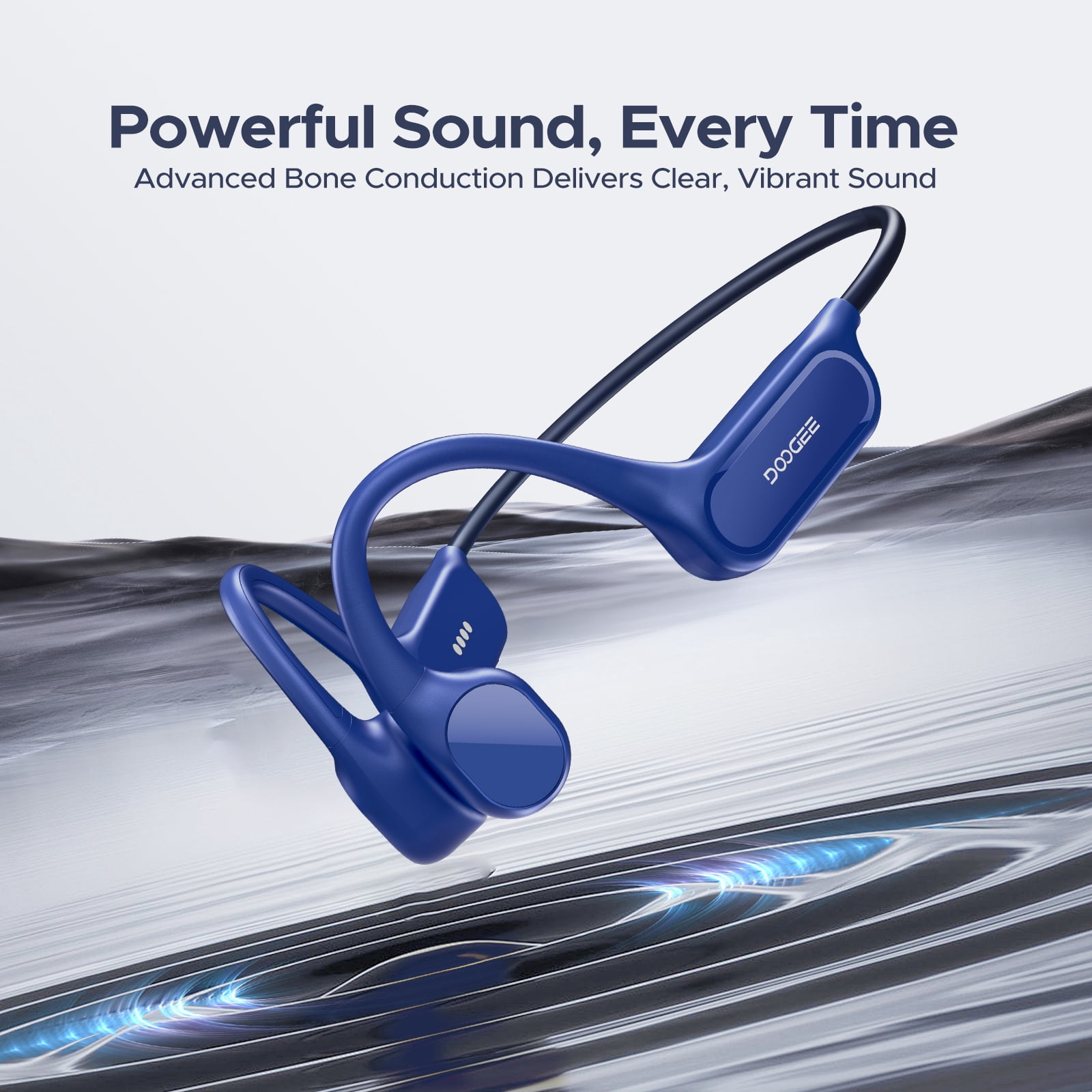 DOOGEE Bone Conduction Headphones, IP68 Waterproof Swimming Headphones with 32GB MP3 Player, Open Ear Bluetooth Headset for Running, Cycling & Sports