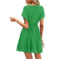 thumbnail image 4 of Sundresses for Women Casual Summer - Women's Summer Casual Dress Petal Sleeve Empire Waist V Neck Flowy Loose Swing T Shirt Dresses Party Dress, 4 of 7