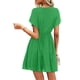 thumbnail image 4 of Moda mujer Casual Cruz manga corta Pachwork cuello en V vestido sólido Pompotops ghjkhdj14144, 4 of 9