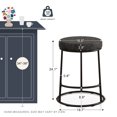 thumbnail image 2 of MultiHaven Backless Bar Stools Set of 3,24" Counter Height Barstools with Grey PU Upholstered Seat for Kitchen Island, 2 of 9
