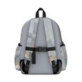 thumbnail image 3 of Grey and Gold Marble Pattern Backpack for School, Cute School Bag with Adjustable Shoulder Straps and Padded Back, 13.4"x11"x4.7", 3 of 5