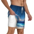 thumbnail image 3 of Picia Starry Night Ocean View pattern Mens Swim Trunks with Compression Liner Stretch Beach Shorts Quick Dry with Zipper Pockets No-Chafing Board Shorts-XX-Large, 3 of 9