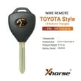 thumbnail image 2 of 5× Xhorse Universal Wire Flip Remote Toyota Style Triangle 4 Buttons XKTO02EN, 2 of 5