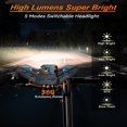 thumbnail image 2 of QJUHUNG Bike Lights  Night Riding  High Lumen 5800mAh 15.5H Runtime Aluminum Bicycle Light Front and 40H Runtime Taillight  IPX5 USB Rechargeable LED Headlight Rear Light Accessories Adul, 2 of 7