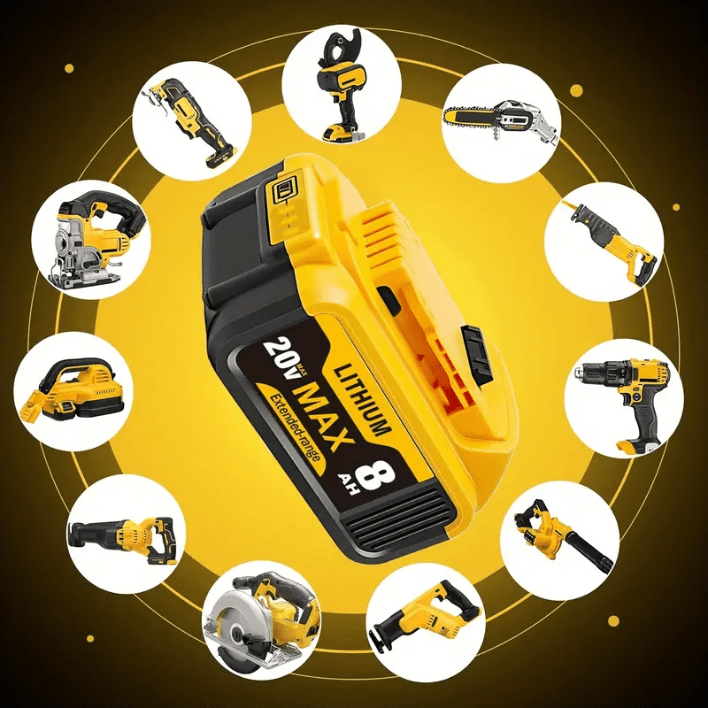 6Pack Replace for Dewalt 20V Max Battery 8000mAh, Replacement for dewalt 20v Batteries DCB200 DCB201 DCB206 DCB204 DCB208, Compatible with DeWalt 20V Cordless Power Tools and Chargers