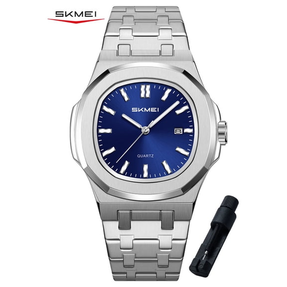 SKMEI Men Watch Quartz Mens Business Watch Luxury Easy to Read Date Waterproof Wrist Stainless Steel Watches for Men