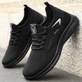 thumbnail image 5 of LTTVQM Bowling Shoes Men Orthopedic Arch Support Mesh Slip-On Walking Shoes Non-Slip Sole Breathable Outdoor Casual Athletic Comfortable Lace-Up Sneakers Black 43(US-9Men), 5 of 5