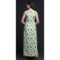 thumbnail image 4 of Bimba Leaves Ladies Printed Front Slit Sleeveless Maxi Summer Long CasualDress-XX-Large, 4 of 5
