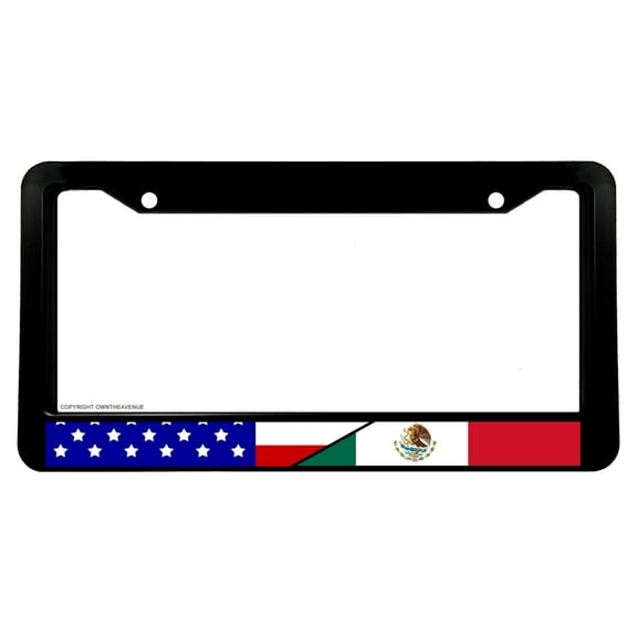 USA American Mexican Flag Car Truck Auto License Plate Frame V001
