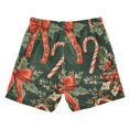 thumbnail image 7 of FORMRS Boys Swim Trunks Quick Dry Mesh Liner Boardshorts Sizes XS-XL, Christmas Holly Bows, 7 of 7