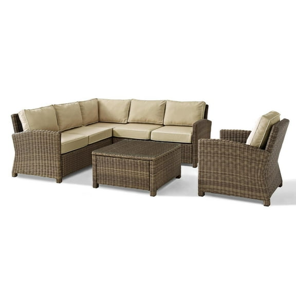 Outdoor Sectional Set Wicker Patio Furniture 5 Piece - Loveseat, Chair, Coffee Table