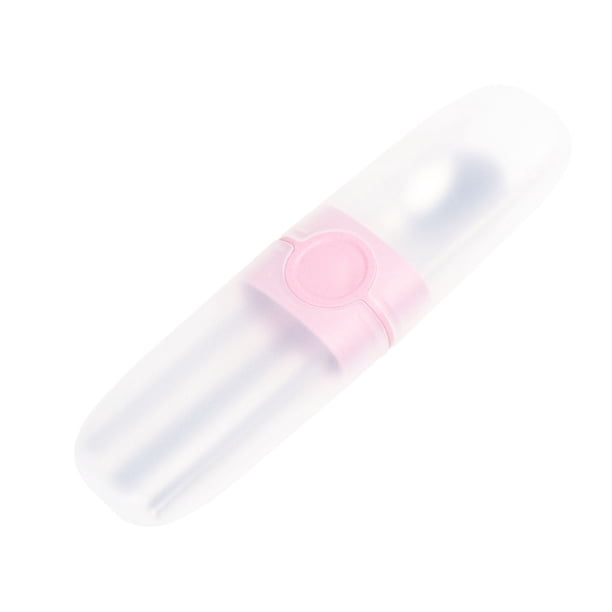 Juego de 3 cubiertos de acero inoxidable 304, reutilizables, portátiles, con cuchara y palillos, estuche de almacenamiento, juego de cubiertos de viaje para camping y picnic (rosa).