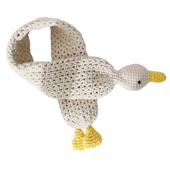 Kids' Cartoon Duck Scarf Handmade Woolen Crochet Knitted Scarves Wrap Neck Warmer for Outdoor Activity and Photoshoots