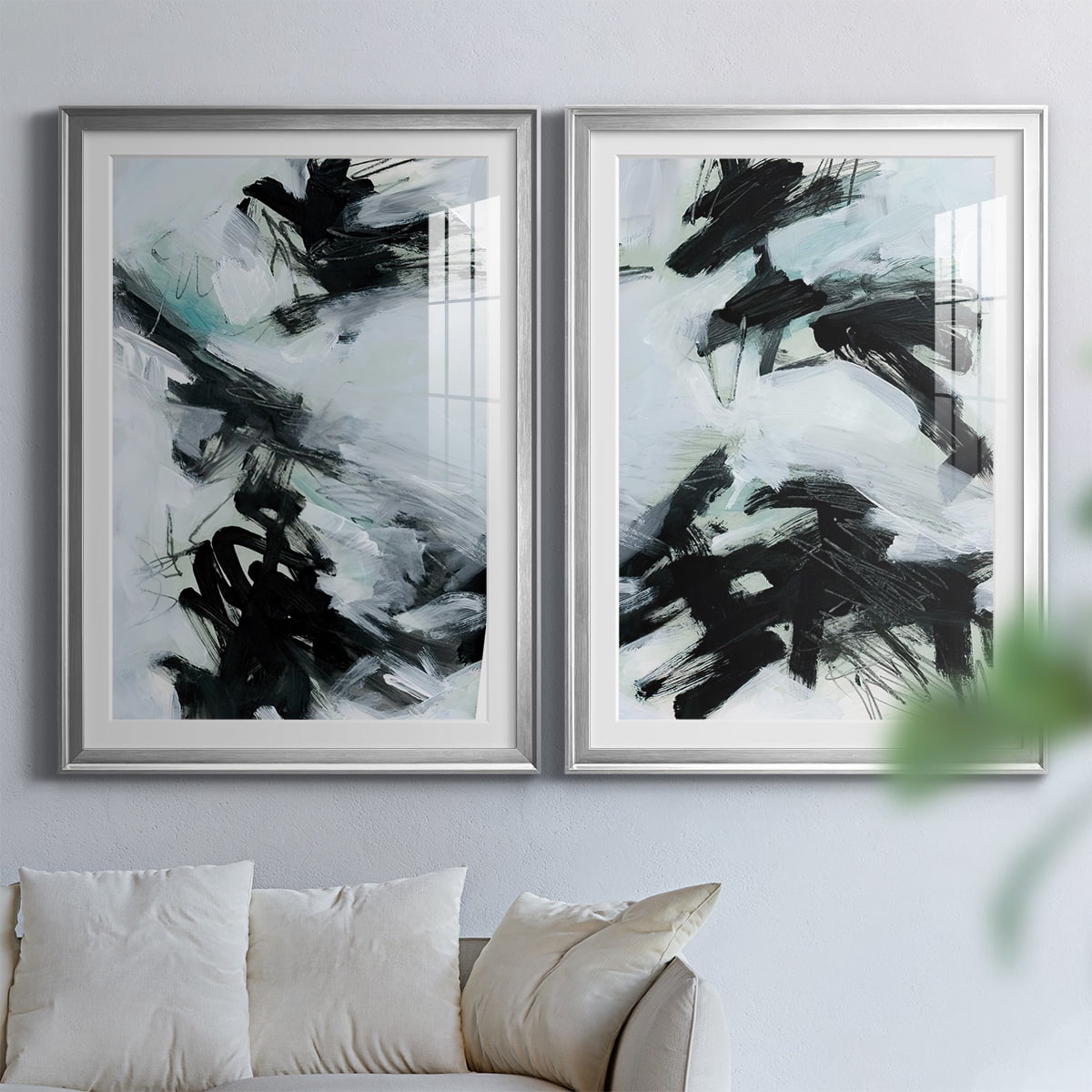 Wexford Home Ocean Current I Premium Framed Print, 30.5" x 42.5" - Ready to Hang, Silver (Set of 2)