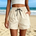 thumbnail image 2 of Womens Sweat Shorts Quick Dry Shorts for Womens Summer Cooling Lightweight Shorts Elastic Waist Fitness Sports Bottoms Beige S, 2 of 7