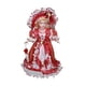 thumbnail image 4 of Figuras de en miniatura para casa de muñecas, señora con vestido y sombrero, 40cm, muñeca de cerámica para adorno de regalo, decoración de c Rojo, 4 of 8