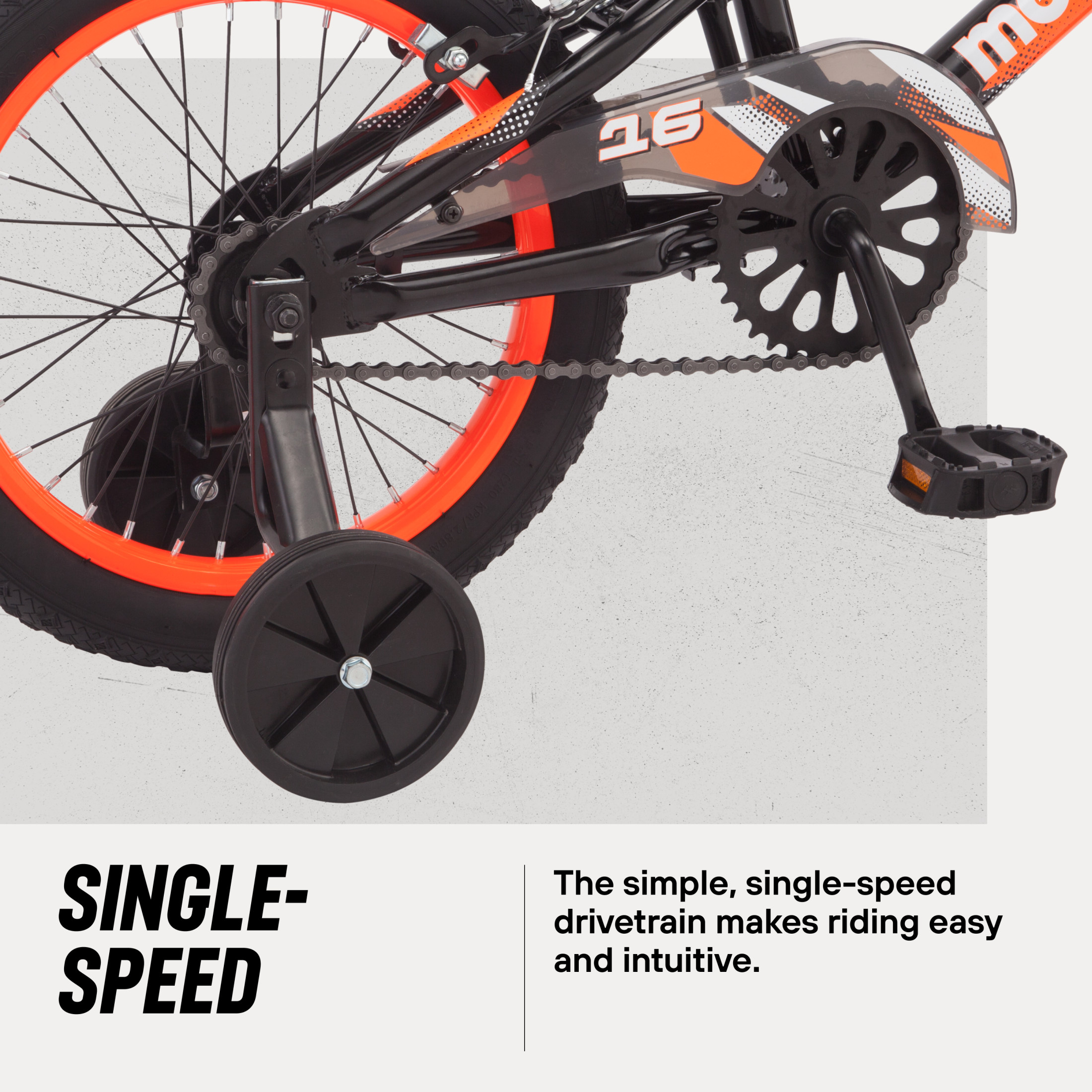 Mongoose Mutant 16" BMX Kids' Bike, Black & Orange photo 3