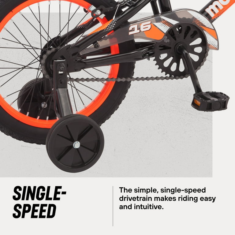 MON マングース プログラム 16インチ BMX 子供 自転車 Mongoose, Kids BMX Style Boys Bike, 16-in. Wheels, Black & Orange