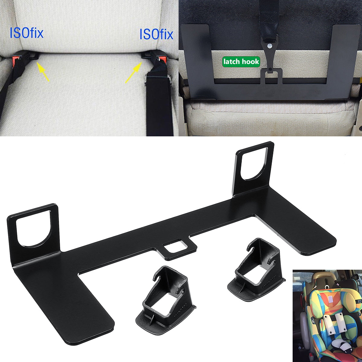 Steel Latch ISOFIX Connector Car Seat Belt Buckle Bracket For Child Safety Seat 