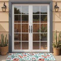 Pioneer Flower Floral Print Pattern Door Rugs,Washable Non Slip Door Mats Indoor,Decorative Door Mats,Entry Mat Indoor for Entrance,Bedroom,Kitchen,Bathroom,16"x47"
