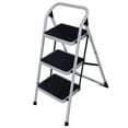 thumbnail image 2 of SALE CLEARANCE 3 Step Ladder with Tool Tray, Folding Step Stool with Wide Non-Slip Pedal and Comfort Handgrip for Household and Office, Lightweight 500lbs Capacity Step Ladder, Black, 2 of 4