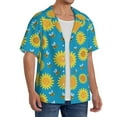 thumbnail image 2 of Gukieu Bee Sunflower Print Men's Short-sleeved Shirts, Button-down Pocket Shirts, T-shirts, Beach Vacation Travel Summer Clothing-4X-Large, 2 of 5