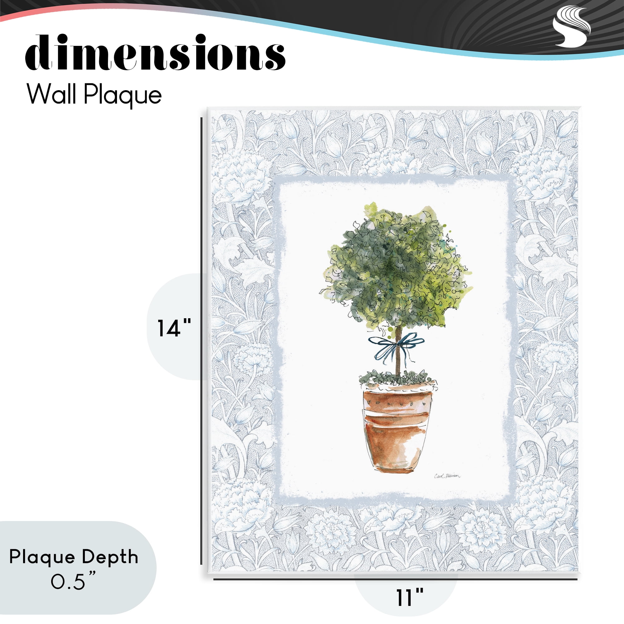 Stupell Industries Potted Topiary in Terracotta Wall Plaque Art, design by Carol Robinson