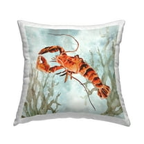 Stupell Industries Lobster Swimming Underwater Square Decorative Printed Throw Pillow, 18 x 18