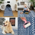 thumbnail image 3 of Haperlare Boho Area Rug 3' x 5' Geometric Rug Boho Chenille Indoor Area Rugs Machine Washable Vintage Carpet Kitchen Entryway Living Room Bedroom Decor, Navy Blue, 3 of 5