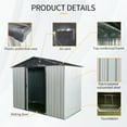 thumbnail image 3 of Alvantor 8 x 4 FT Outdoor Storage Shed Metal Garden Shed with Sliding Door and foundation for Backyard, Garden, Coffee, 3 of 7